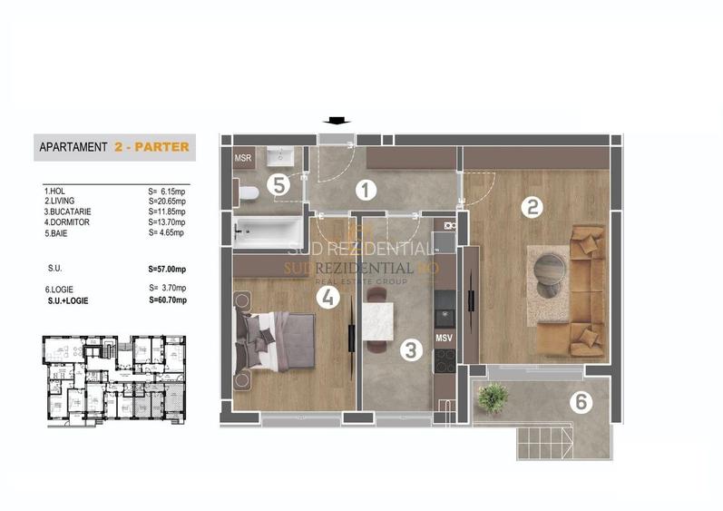 Apartament 2 camere de vanzare, zona Sun Plaza si metrou Piata Sudului - 1