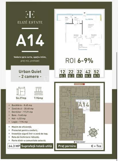 Apartamente cu 2 camere, langă British School, comision 0 - 1