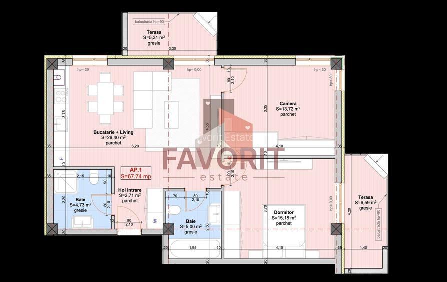 3 camere | 2 bai | Etaj 2 | Toate utilitatile | Asfalt | Transport - 1