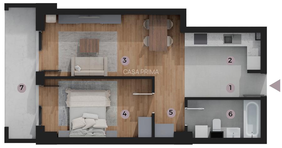 Apartament 2 camere decomandat, bloc nou TATARASI, premium, OCAZIE. - 5