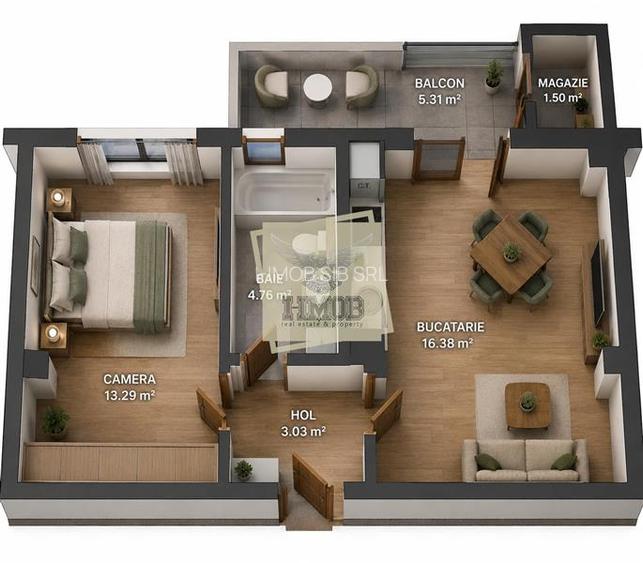 Apartament nou cu 2 camere balcon si parcare zona Lidl - 5