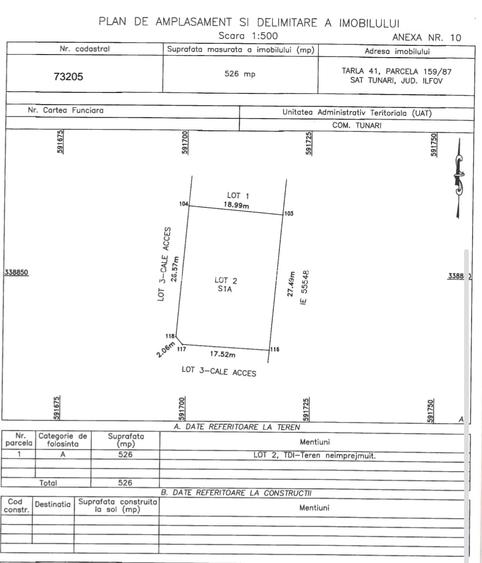 Teren 526 mp, Tunari, autorizație construcție - 2