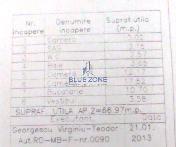 1 Decembrie | 3 camere | 66,97 mp | Bloc 2013 | 2 băi | Curte