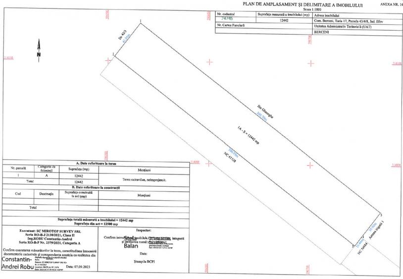 Teren Investitional 1,24 ha Com Berceni | deschidere 42ml | #CG28 - 3