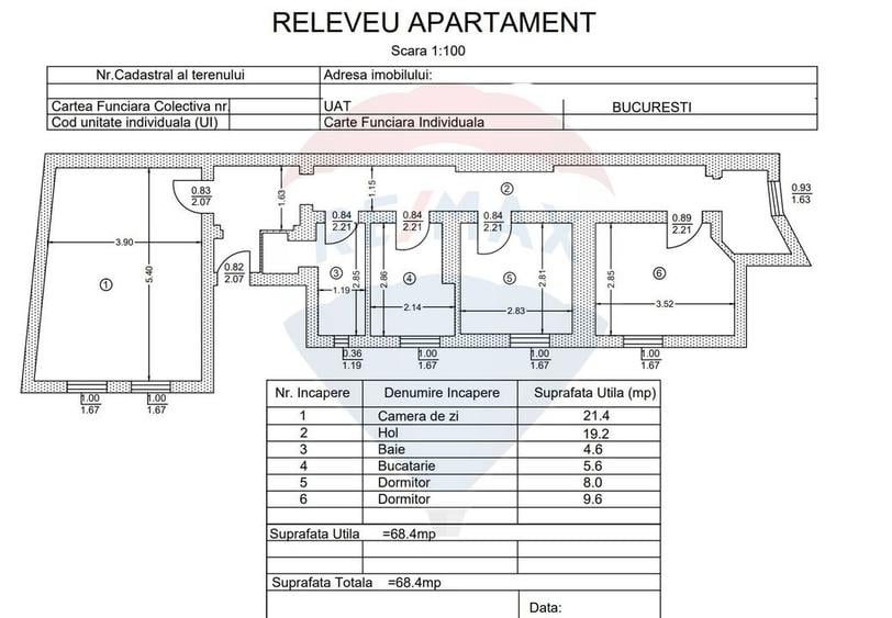 Apartament cu 3 camere de vânzare Cismigiu/ Gheorghe Lazar