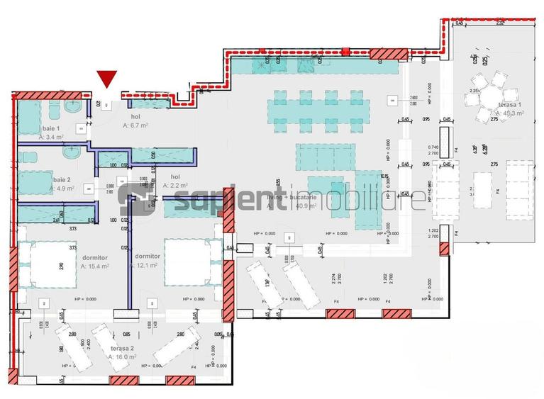 De vânzare apartament cu 3 camere, 85.6 mp, ultracentral