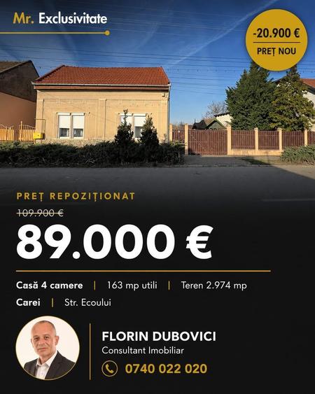 Casă 4 camere cu Teren 2.974 mp | Rezidență sau afacere | Carei