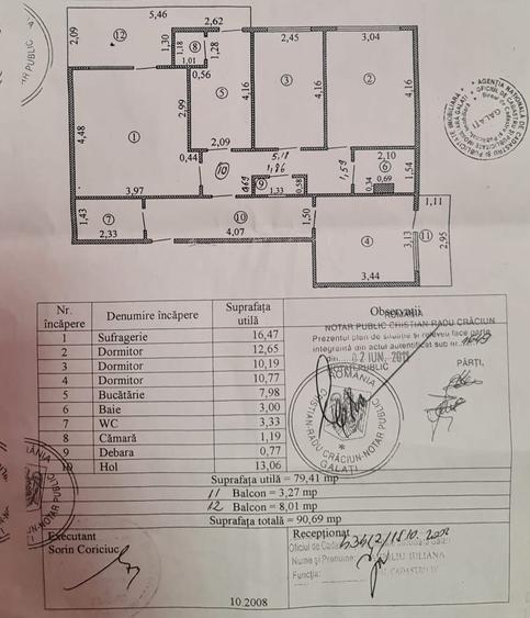 Vanzare apartament 4 camere dec, in Galati, Micro 39A, sup.91mp, mobilat