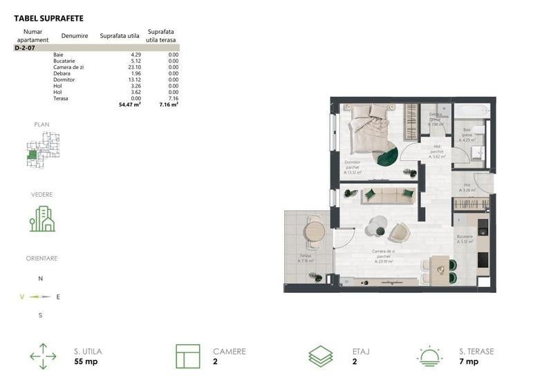 Apartament cu 2 camere, lângă Pădurea Verde, confort premium - 14