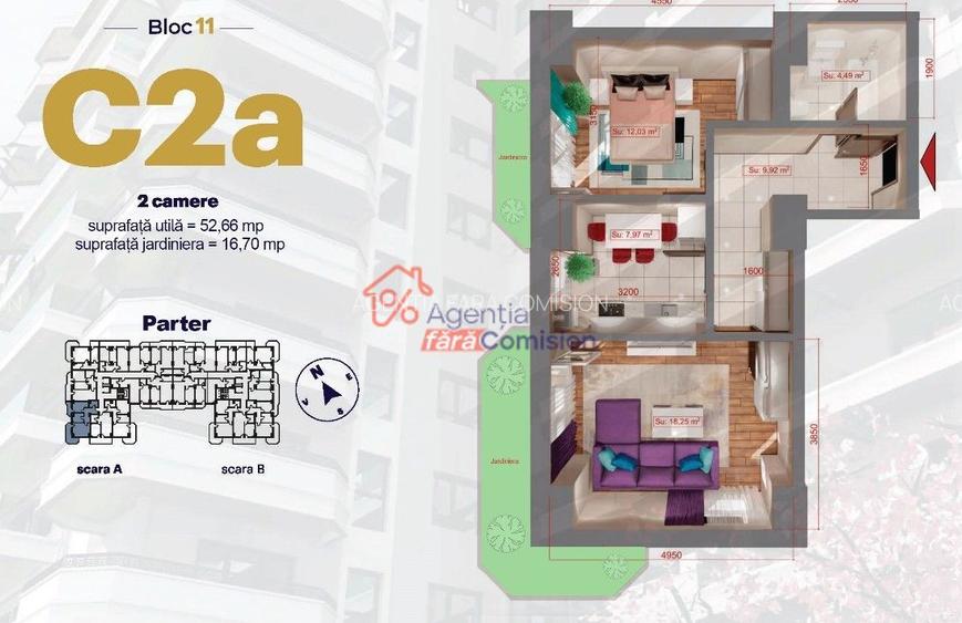 Apartament 1C, Copou, 43,4mp, 110000euro+TVA - 6