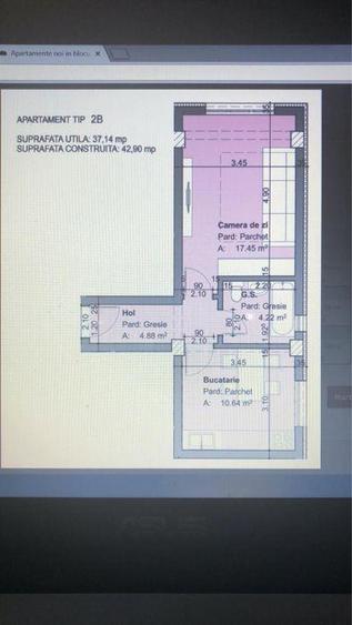 Apartament o camera de vanzare 37 mp utili + Loc parcare inclus!