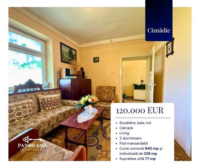 Casă cu grădină proprie, garaj, pivniță și teren în centrul Cisnădiei