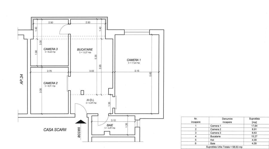 Vanzare Apartament 3 Camere Sitarului Astra