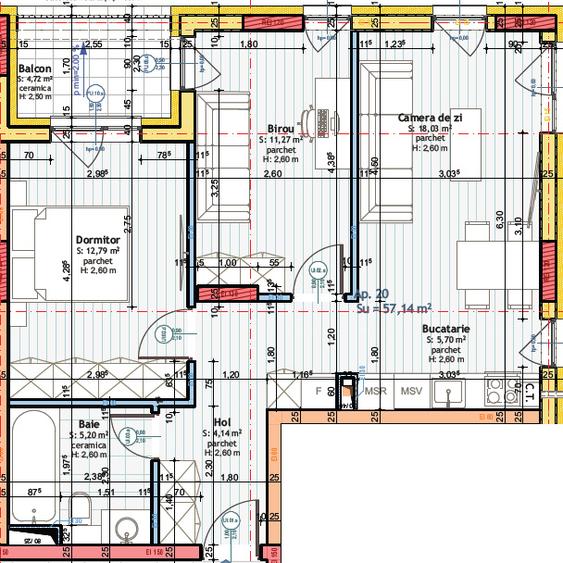 Apartament finisat, 3 camere, balcon, bloc nou, Floresti