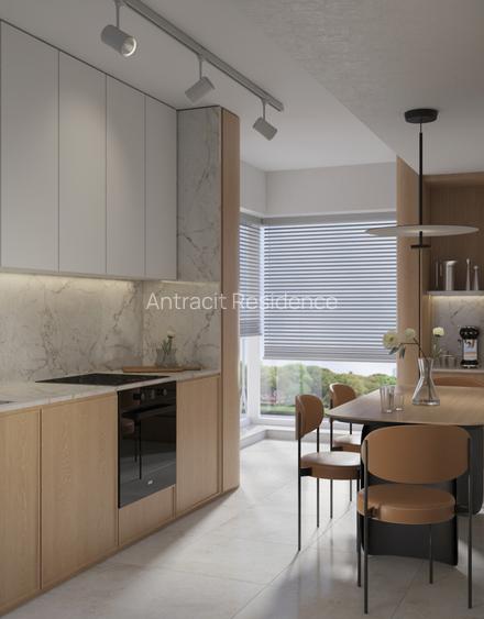 Antracit Coandă | Bucătărie închisă | Bloc boutique  | 91 mp utili - 3