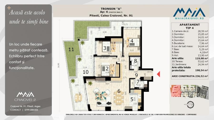 4 Camere de Lux | Pitesti | Ultracentral | Incalzire in pardoseala - 2