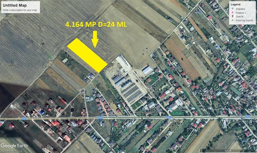Teren intravilan in Golesti 4.164mp, D= 24 ml - 2