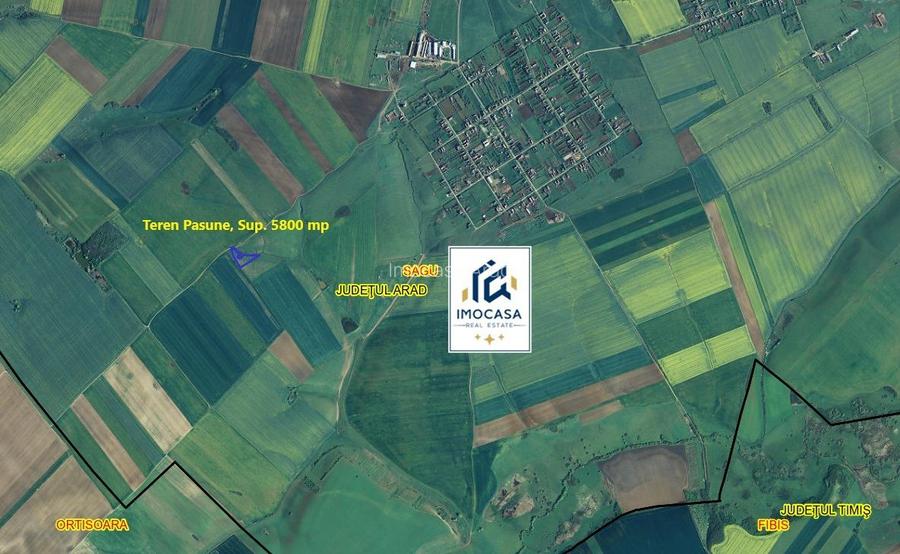 Teren extravilan de vânzare agricol, pășune, Sagu Jud. Arad, 5,42 ha - 2