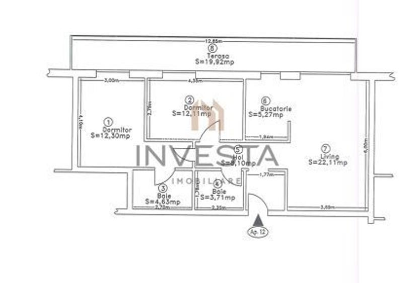 Apartament 3 camere 68 mp utili cu terasa, bloc nou, zona Borhanci - 1