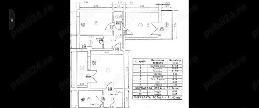 3 camere | etaj 3 | decomandat | Metrou Gorjului - 9