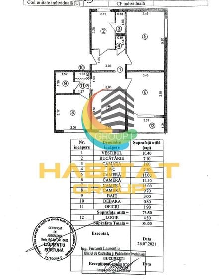 Apartament 4 camere decomandat | 2 băi | Etaj 1 | Brâncoveanu | 84 mp - 10