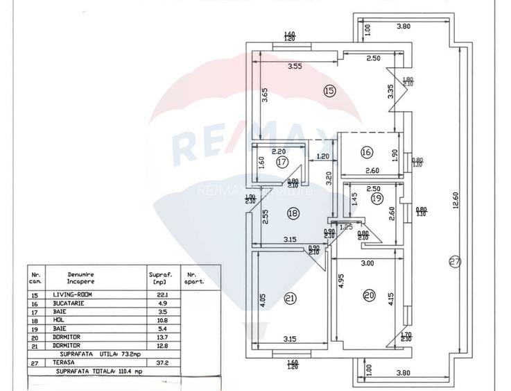 De vanzare Penthouse 3 camere - Terasa 37 mp, incalzire in pardoseala - 11
