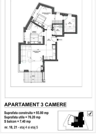 Apartament 3 camere, balcon 7,40mp I Metrou Bucur Obor Icomision 0% I - 9