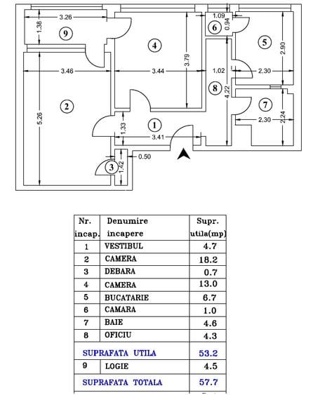 Apartament 2 Camere, Decomandat, Arcul de Triumf , 58 mp , Totul nou - 16