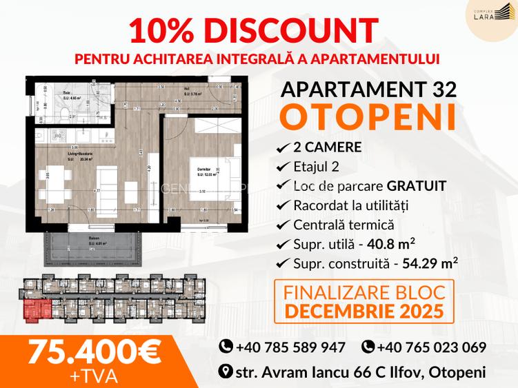 Apartament 3 camere OTOPENI PROIECT FINALIZARE IN PRIMAVARA. Direct Dezvoltator! - 10
