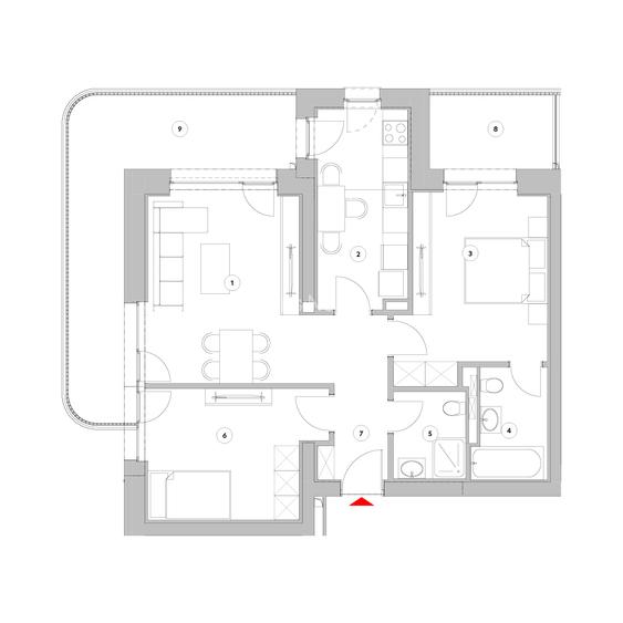 Apartament cu 3 camere - Tip 3I - 13