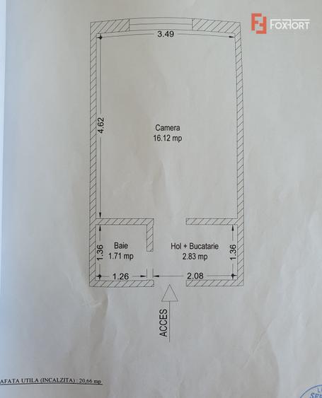 COMISION 0% Apartament cu o camera de 20 mp, zona Steaua