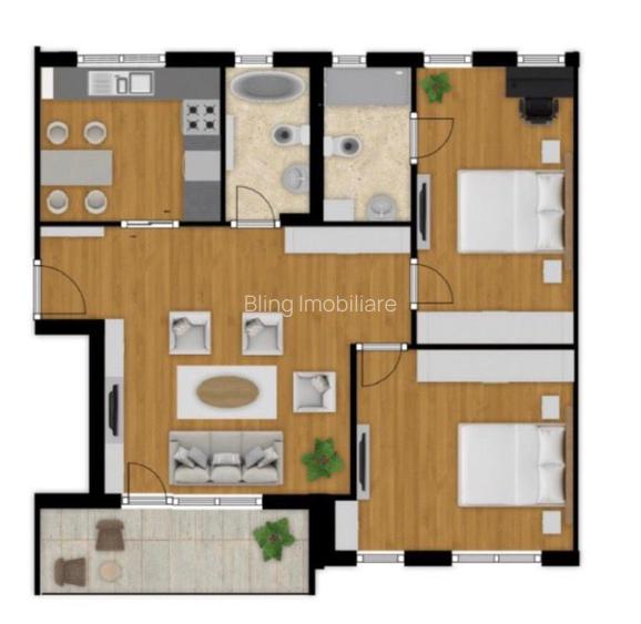 Apartament 3 camere, 64 mp, etaj 1, zona Cetatii - 4