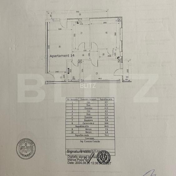 Apartament 3 camere, Valea Adâncă – etaj 2, 2 balcoane, parcare + boxă - 10