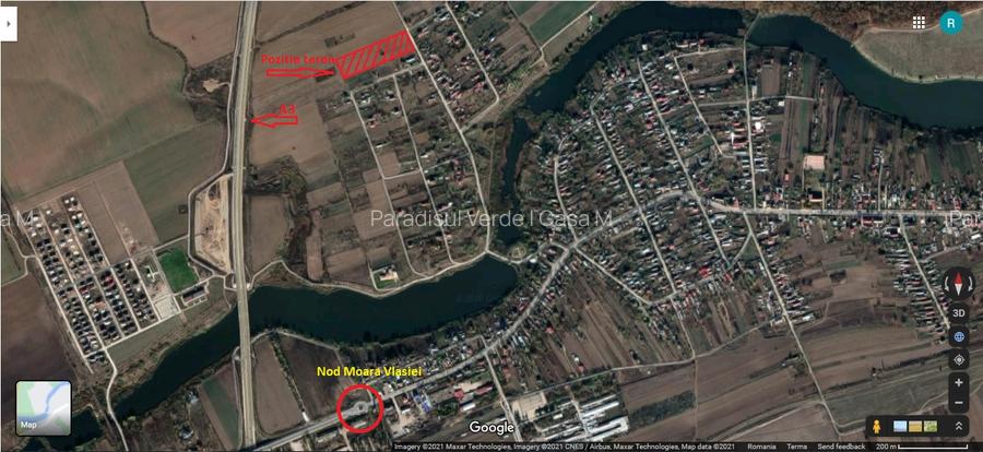 Balotesti-Moara Vlasiei | Teren 13000 mp | Nod A3 | Proprietar | Utilitati | PUZ - 3