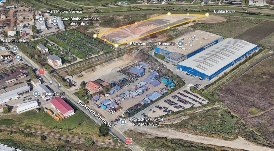 Teren Intravilan 1.2Ha de Vânzare, PUZ Aprobat - ZONA INDUSTRIALA IAȘI
