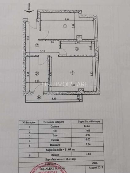 Etaj 2-Moara de Vant-2 Camere Decomandat 55mp-bloc 2017 - 6