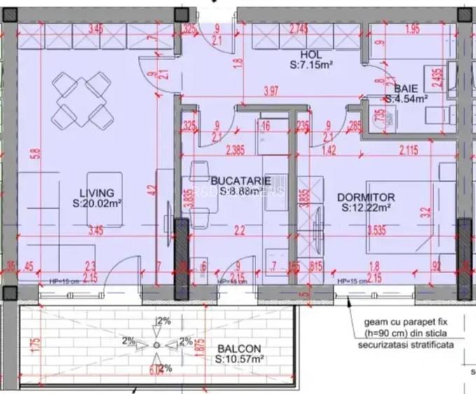 Apartament 2 Camere Decomandat metrou 15 minute N Teclu ansamblu nou - 9