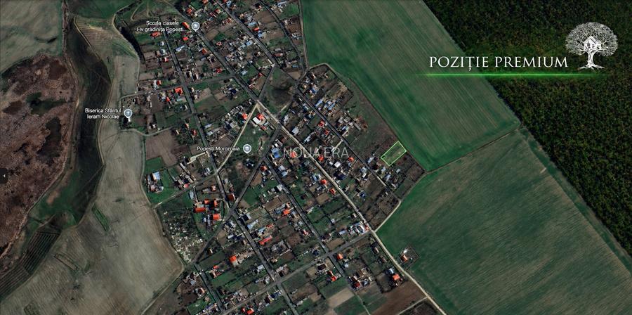 Intravilan în satul Popești. Zona Frumusani. Curent. Padure. Aer curat, liniste. - 2