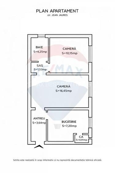 Apartament cu 2 camere de vanzare pe Str.Jean Jaures Nr.12, 43mp - 12