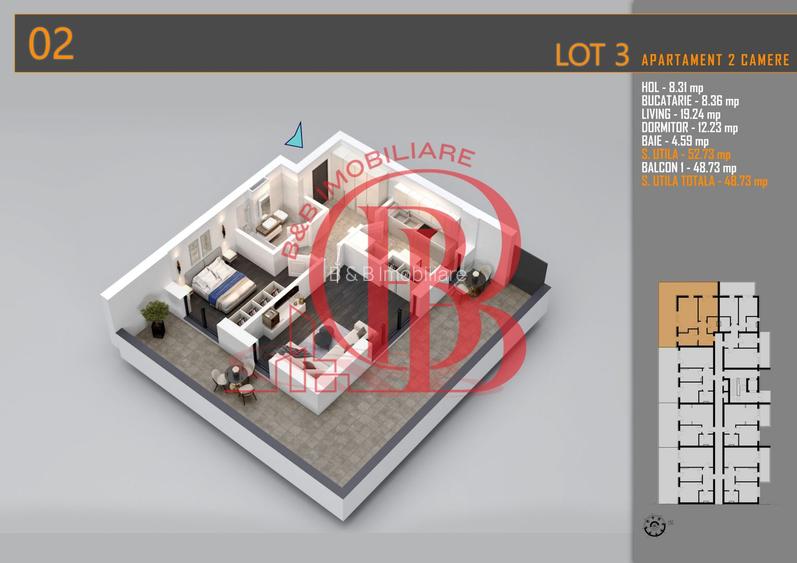 Apartament 2 camere cu terasa Titan-Pallady-Metrou Teclu - 1