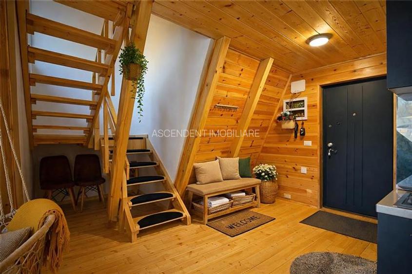 Eleganta,echipata casa A Frame,1.200 mp teren,deschidere Piatra Craiului,Moieciu - 11