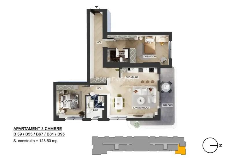 Apartament 3 Camere construit 2025, mobilat, pret redus! Comision 0 - 11