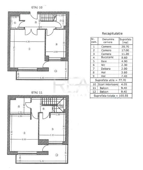 3 camere duplex Tei, centrală, parcare, an 2009, 97 mp, boxă