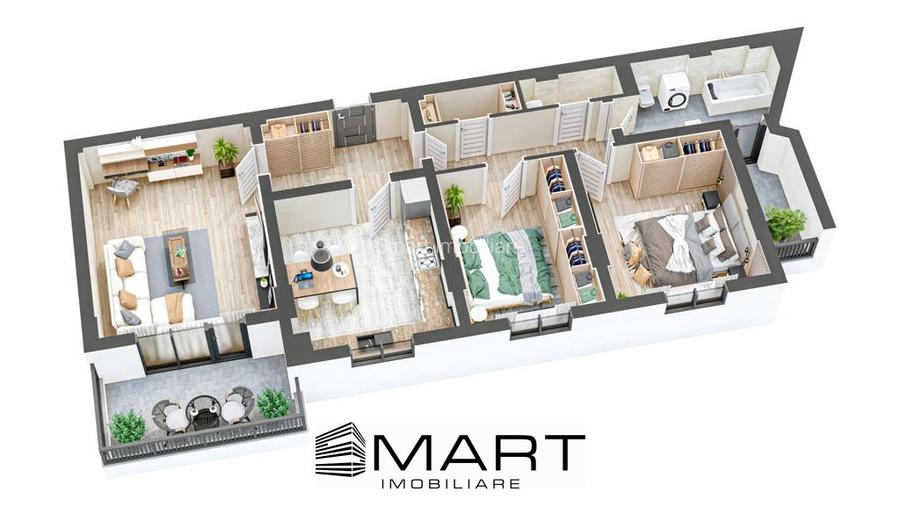 Apartament 3 camere decomandate 82mp + 12mp balcon zona Ciresica - 7