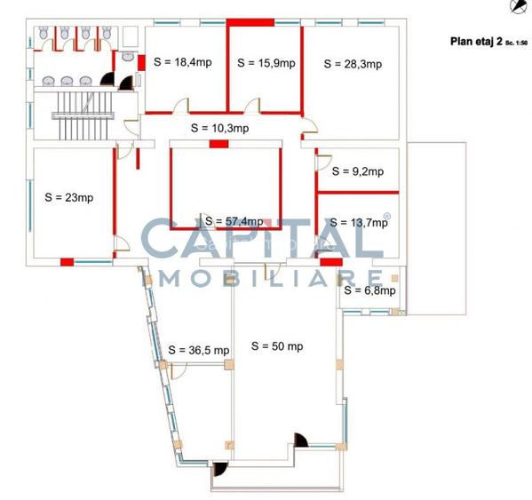 Spatiu birou de inchiriat, 270mp, mobilat, Semicentral, Comision 0% - 14