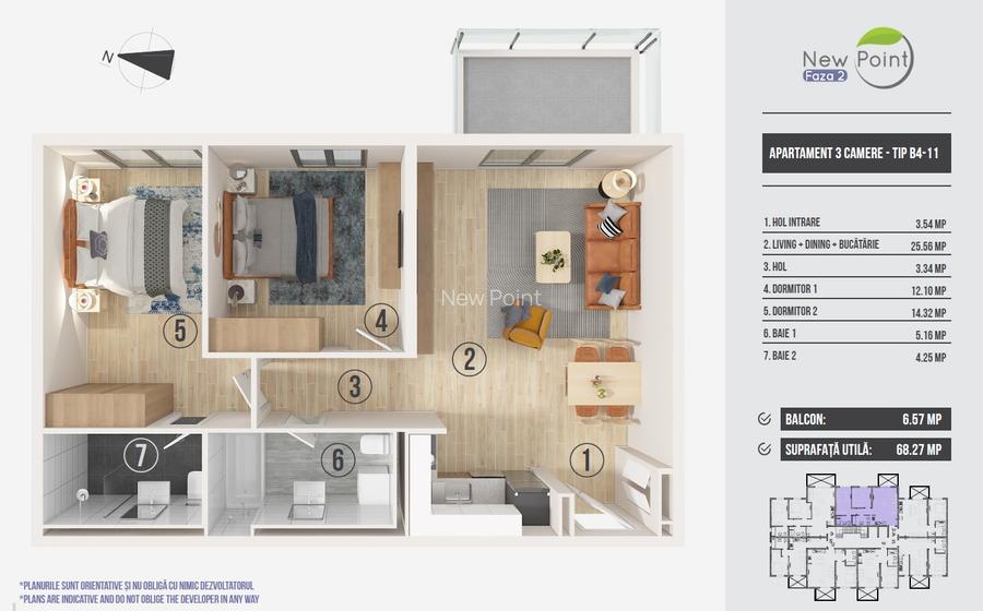 Apartament 3 camere Pipera - Avans 10.000 euro - 19