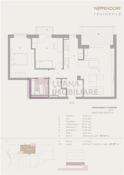 Apartament 3 camere | 2 bai | Turnisor | lift | INTABULAT | boxa C1 - 7