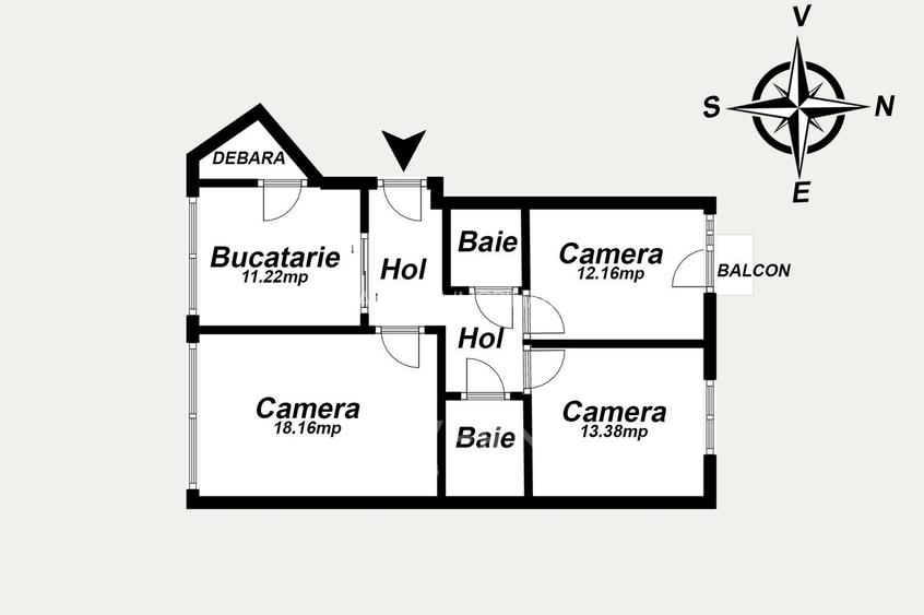 COMISION 0% - Apartament  3 camere | 74mp + balcon | 2 bai | Cipariu - 1