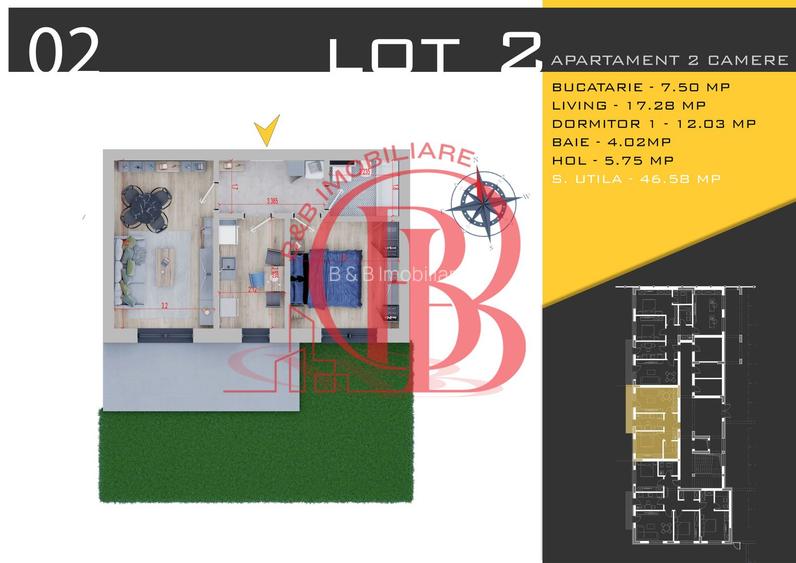 Apartament 2 camere cu Gradina-Finalizat-Theodor Pallady - 1