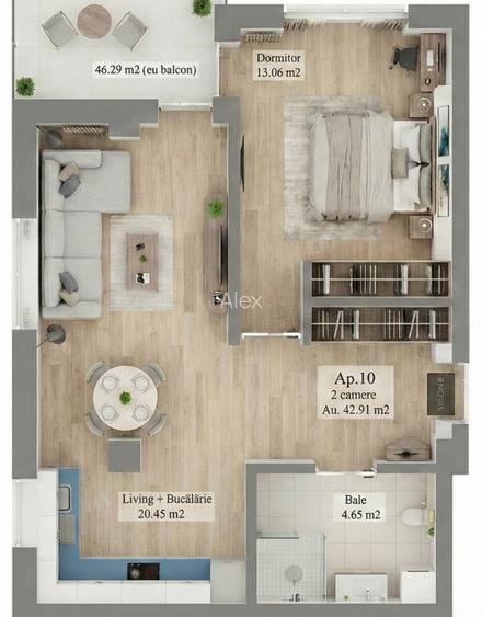 200m Metrou - Apartament 2 camere – Westside Residence Otopeni - 6